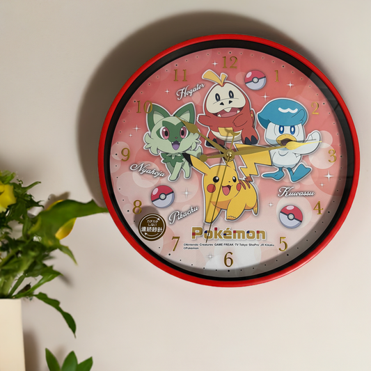 Pikachu & Paldea Starters Wall Clock - Scarlet